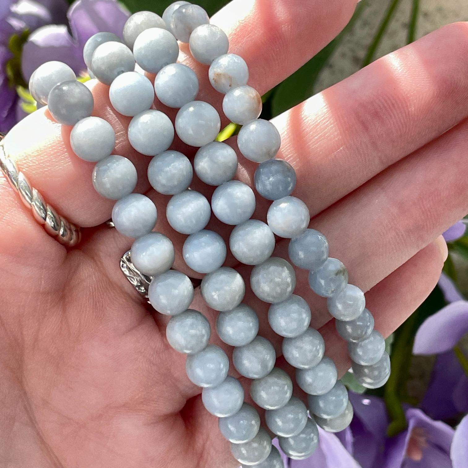 Angelite Beads Bracelet 6mm Angelite Beads Bracelet 6mm